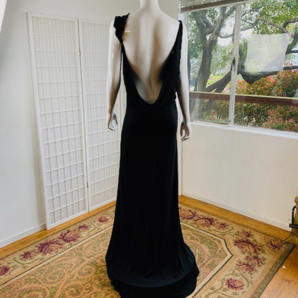 Vintage CALVIN TRAN Silk Jersey Dress w/Train, 4 / 6. - Picture 9 of 9